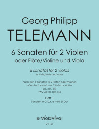 VV 151 &bull; TELEMANN - 6 Sonaten für 2 Violen